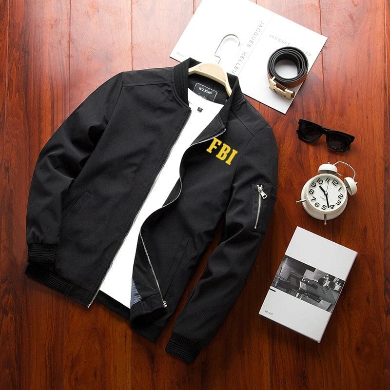 FBI Autumn Men's Bomber Zipper Jacket Male Casual Streetwear Hip Hop Slim Fit Pilot Baseball Coats Men Clothing Plus Size 4XL