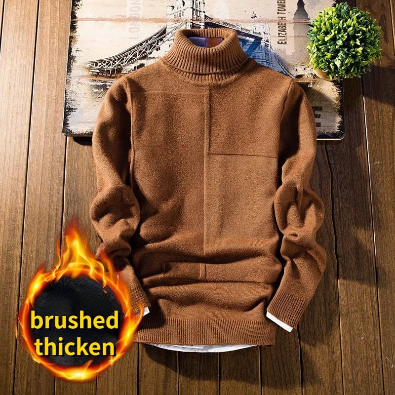 New Autumn Winter High Collar Star Knit Luxury Korean Turtleneck Slim Warm Youth Clothing Pullover Plush Blouse Knitwear Sweater