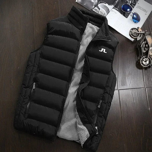 New Autumn Men Golf Down Vest 2024 Coat Ultralight Sleeveless Puffer Vest Jacket Warm Lightweight Down Jacket Waistcoat