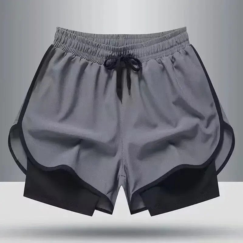 American Style Men's Fitness Shorts Running Shorts Inner Lining Two-piece Illusion Training Anti-exposure Three-point Basketball