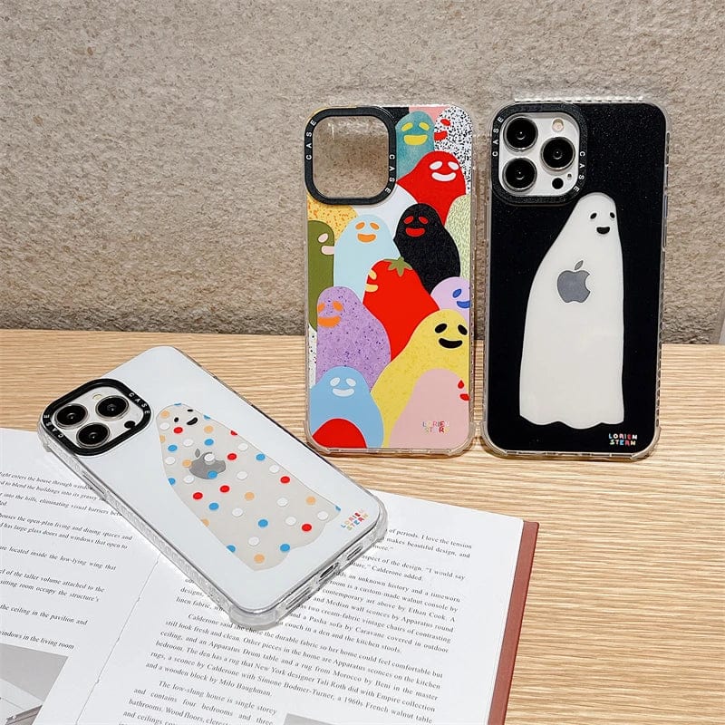 Fashion Cute Cartoon Ghost Phone Case for iPhone 13 Pro 12 11 Pro Max X XR XS Max Cover Corner Bumper Protective Soft Cases