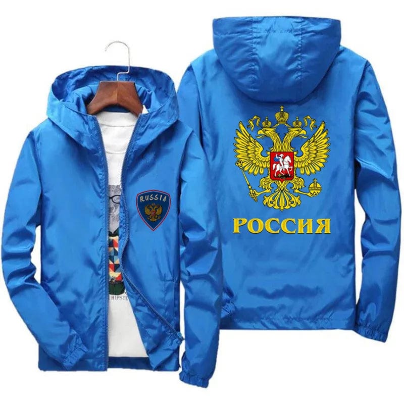 Russian Coat Of Arms Of Russia Eagle  Flag Jacket Windbreaker Pilot Coat Men's Zipper Bomber Jackets Waterproof Coat Sport 6XL