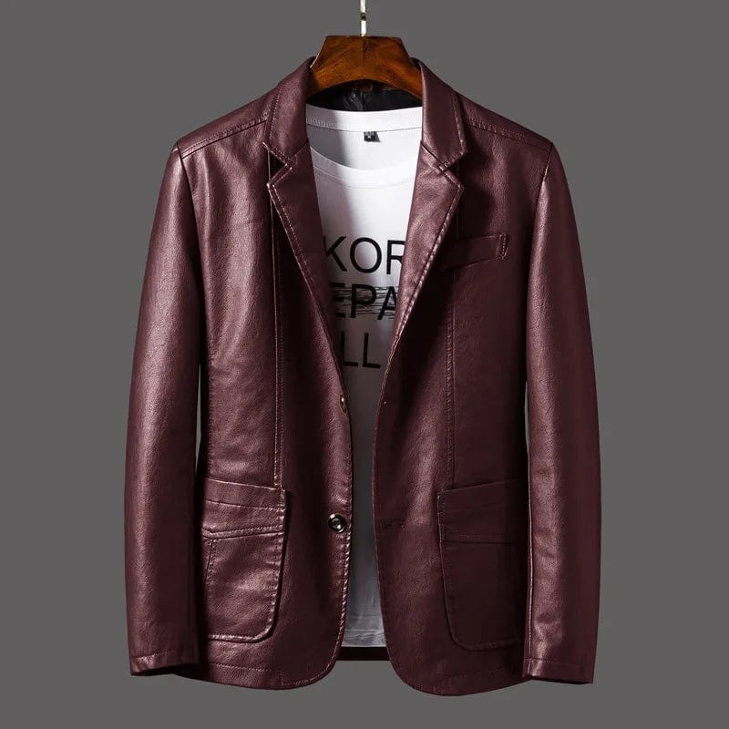 Leather Jacket Men's Slim Suit Leather Jacket Men's Spring And Autumn Biker Leather Jacket Men's