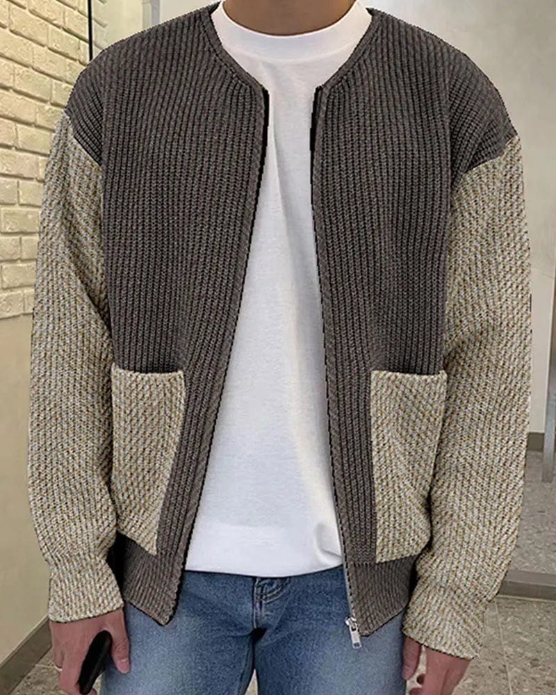 Men‘s Knitted Sweater Winter Thick Crew Neck Zipper Rib Knit Sweater Fashion Warm Casual Knitwear Coat Cardigan Men Clothing