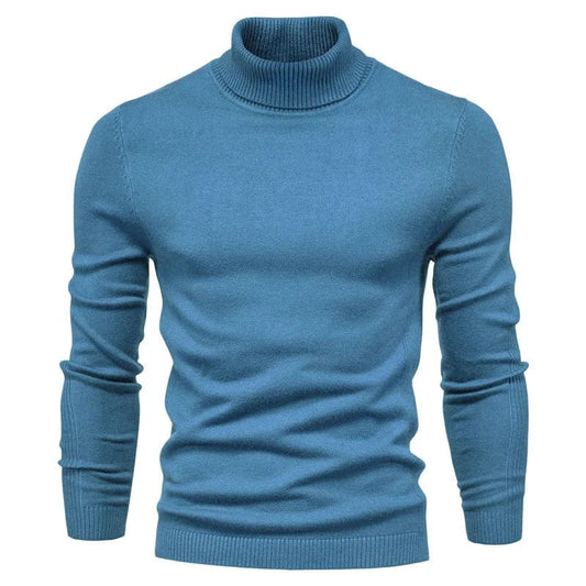 2024 New Winter Turtleneck Thick Mens Sweaters Casual Turtle Neck Solid Color Quality Warm Slim Turtleneck Sweaters Pullover Men