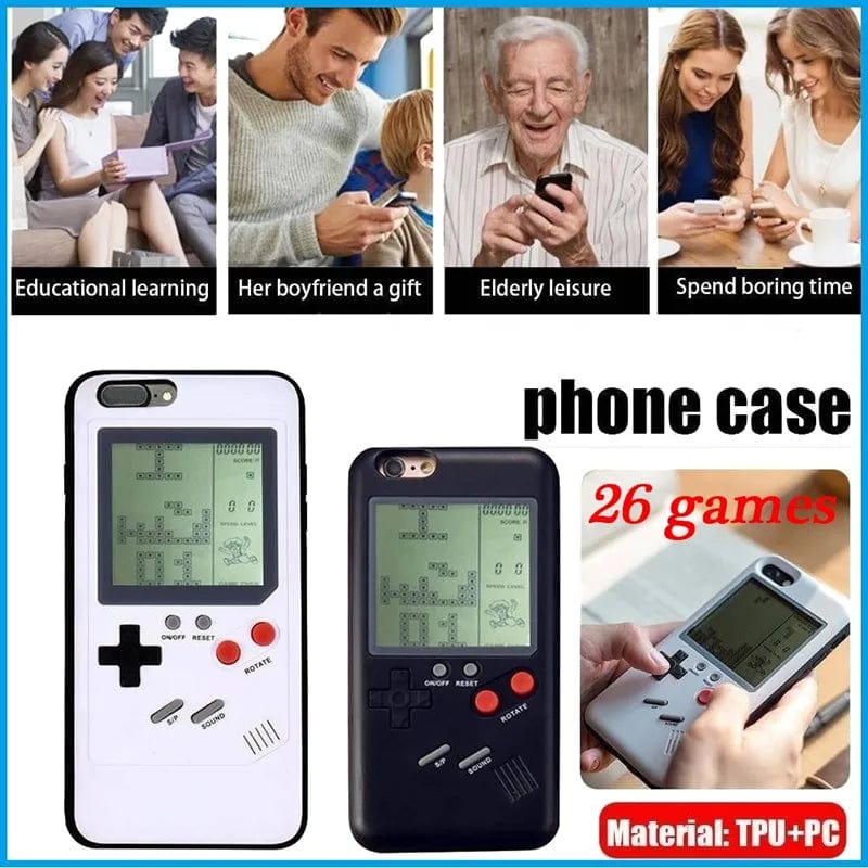 Relive Stress Gameboy Gaming Case for IPhone 13 12 11 14 Pro Max 7 8 Plus XS XR X SE 2 2020 Retro Tetris Game Phone Back Cover