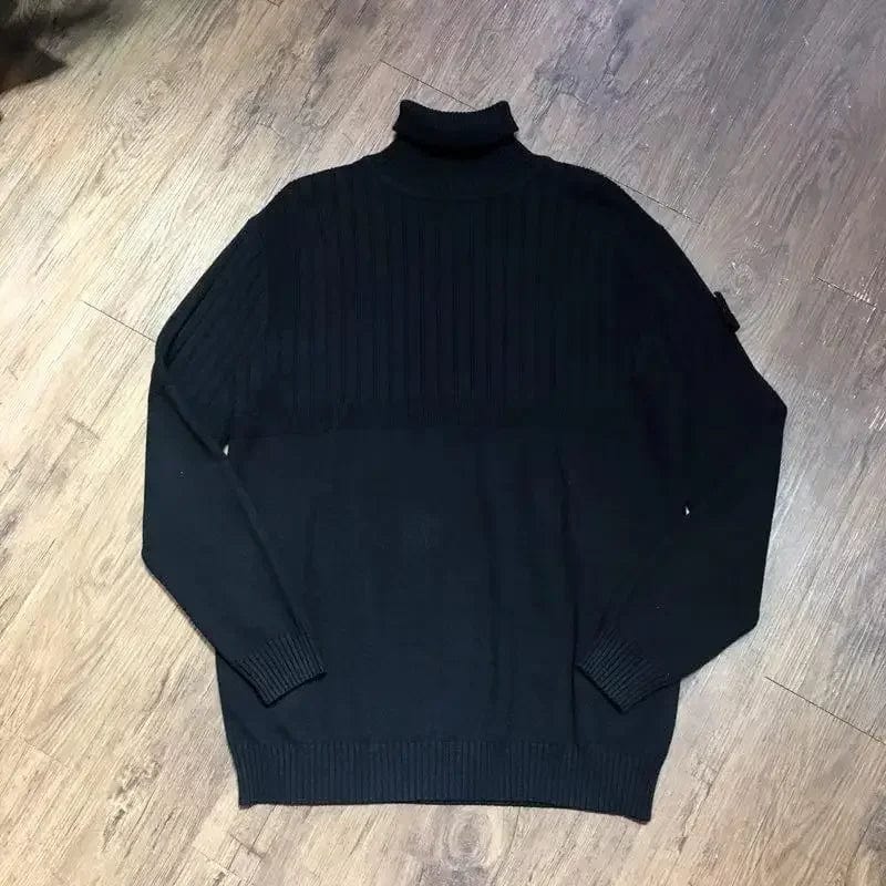 2024 New Compass Embroidered Turtleneck Warm Knitted Sweater Men's and Women's High-quality Legging Sweater Man Clothes