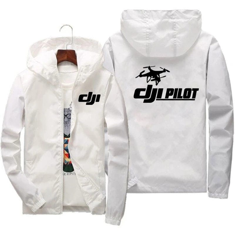 Men's Bomber Hooded DJI Drone Pilot Casual Thin Windbreaker Jackets Coat Male Outwear Sports Windproof Clothing Large Size 7XL