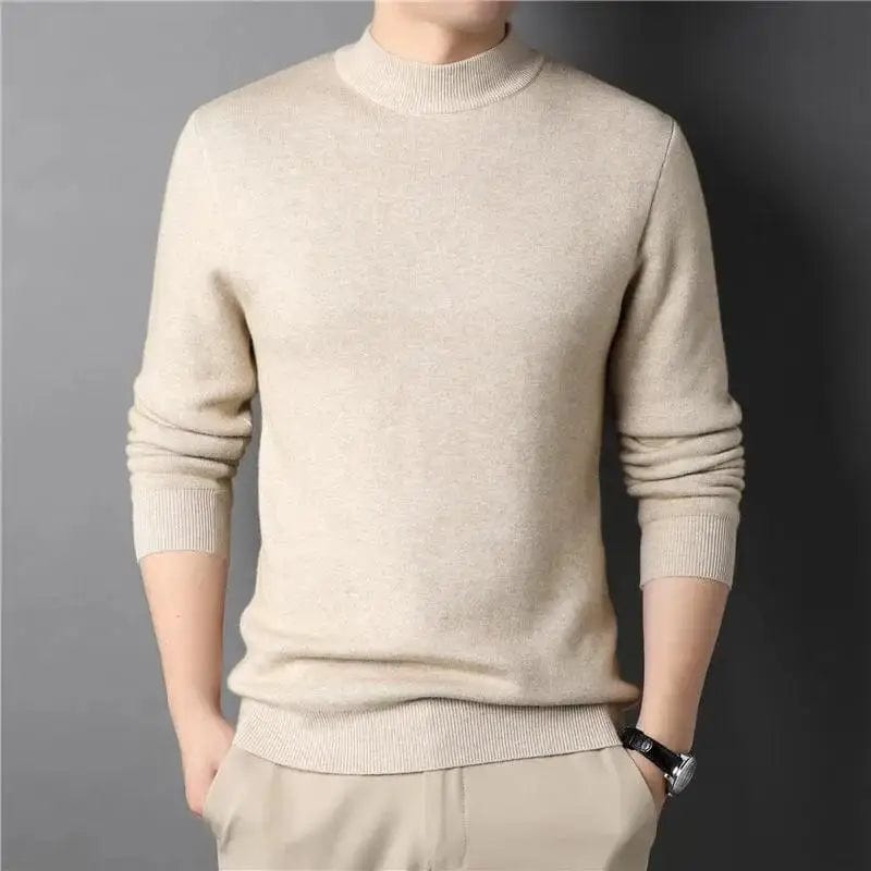 2023 Brand New Men Cashmere Sweater Half Turtleneck Men Sweaters Knit Pullovers for Male Youth Slim Knitwear Man Quality Sweater