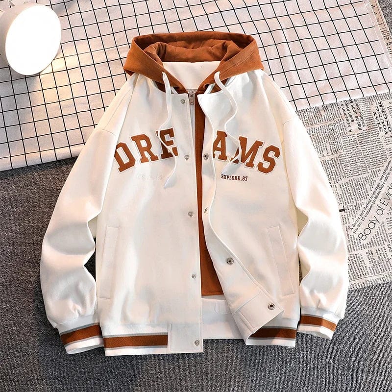 Men Baseball Pilot Bomber Pure Cotton Jacket Men's Windbreaker hooded Wear Jackets Hip Hop Streetwear Coat clothing fashion coat