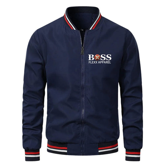 Business men's pilot jacket boss logo fashionable street loose bomber jacket casual Harajuku outdoor windproof sports jacket