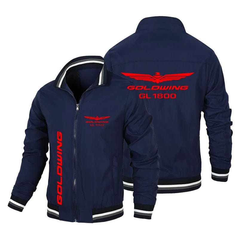 Spring and Autumn New Honda Red Gold Wings GL1800 Biker Jacket Pilot Fashion Windbreaker Trendy Baseball Suit Men's Logo