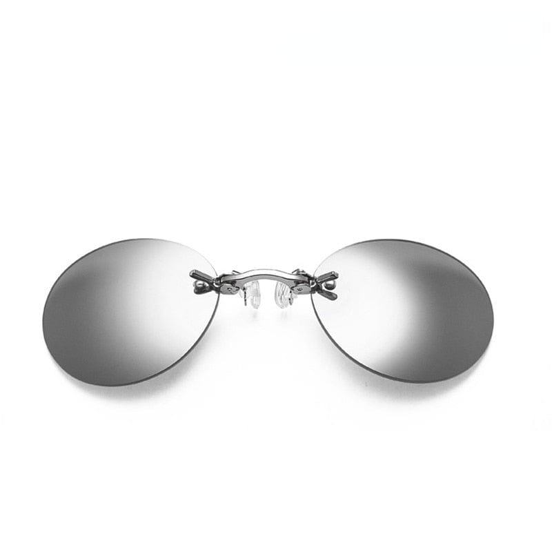New Round Rimless Sunglasses Men Matrix Morpheus Men's Classic Clamp Nose Glasses  Mini Frameless Brand Design Glasses UV400