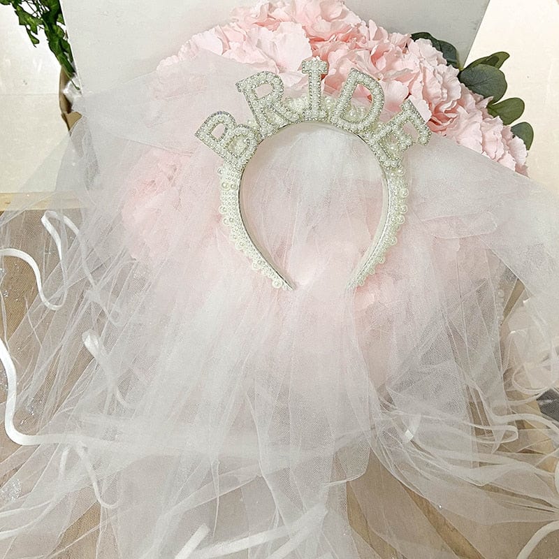 Bride To Be Pearl Crown Headband