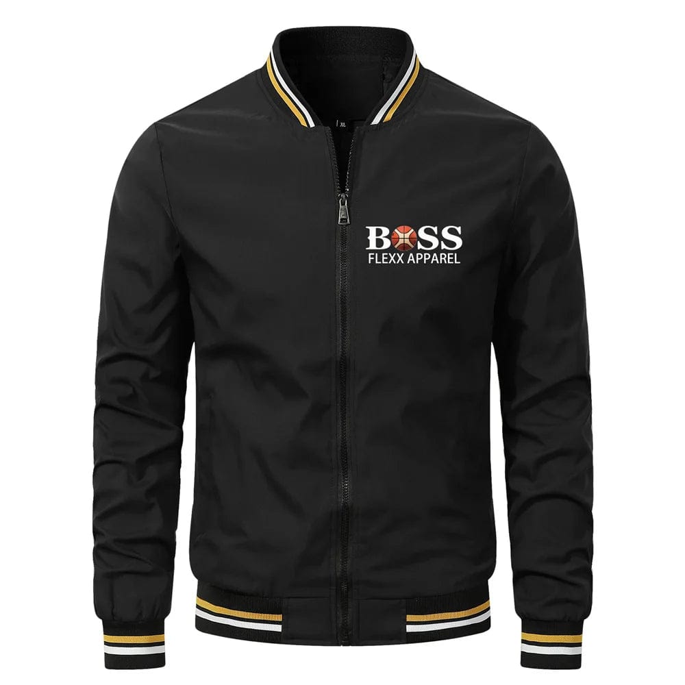 Business men's pilot jacket boss logo fashionable street loose bomber jacket casual Harajuku outdoor windproof sports jacket