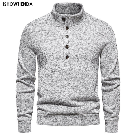 1/4 Button Collar Spring Sweatshirt Mens Warm Sweatshirts Breathable Casual Sports Hiking Turtleneck Pullover Tops Ropa Hombre