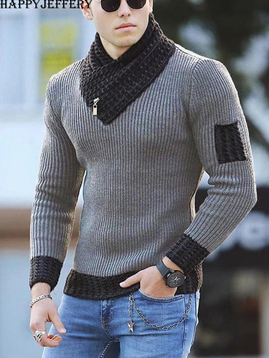 2023 Autumn Winter Men Casual Korean Style Sweater Wool Turtleneck Man Warm Cotton Pullovers Sweaters