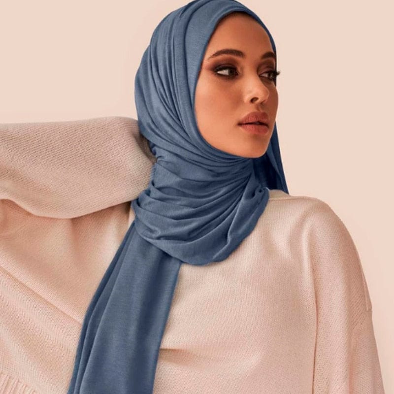 Modal Cotton Jersey Hijab Scarf For Muslim Women Shawl Stretchy Easy Plain Hijabs Scarves Headscarf African Woman Turban Ramadan