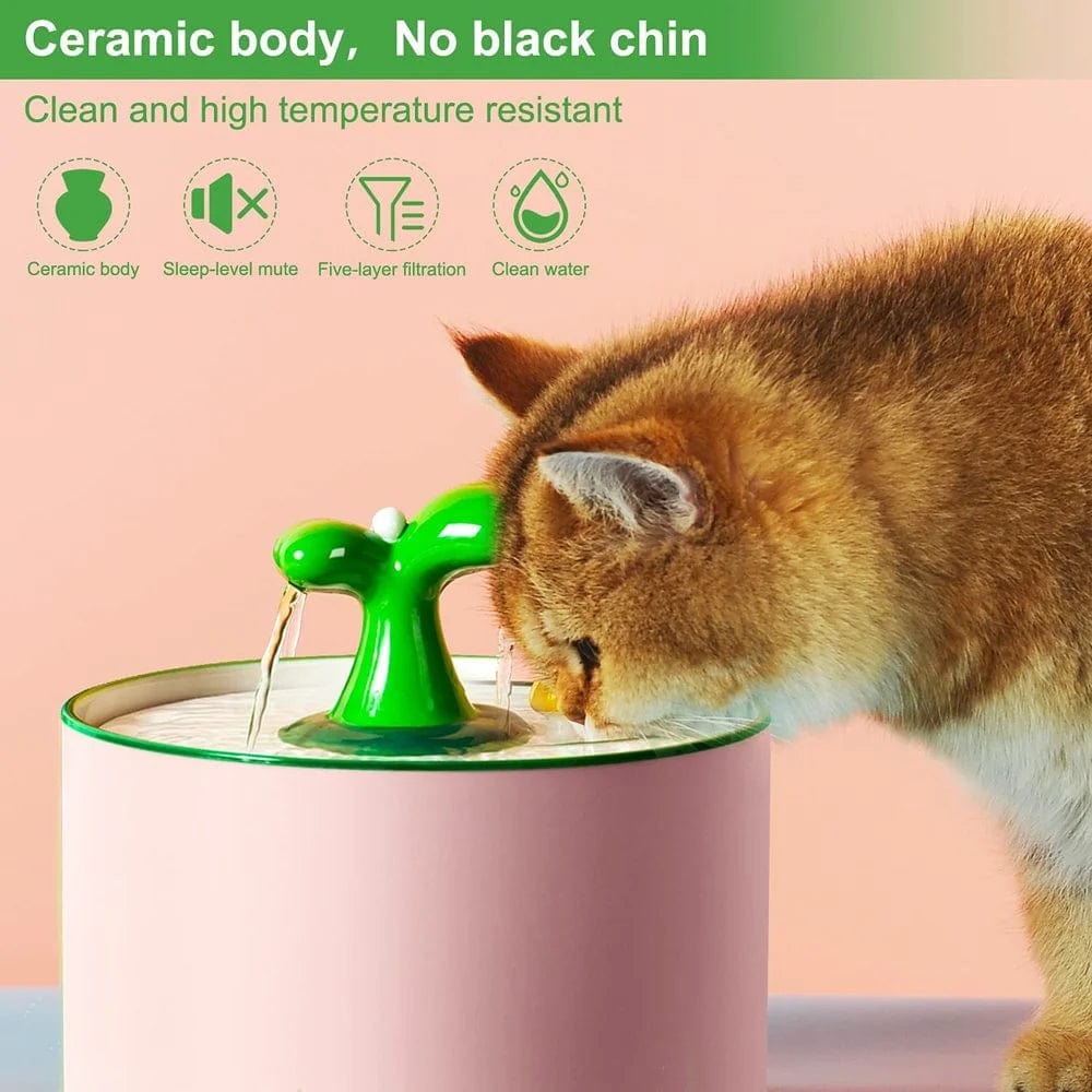 1L 1.5L Automatic Cat Water Fountain Electric Ceramic Pet Water Dispenser Dog Filter Drinker Pet Drinking Feeder with Quiet Pump