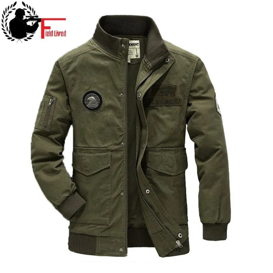 Bomber Jacket Men Military Army Pilot Male Coat Zipper Stand Collar Zip Us Air Force Clothing Black Green Spring Autumn