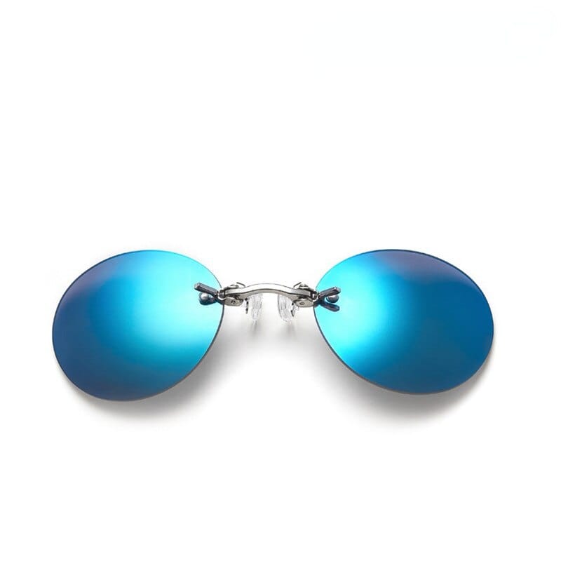 New Round Rimless Sunglasses Men Matrix Morpheus Men's Classic Clamp Nose Glasses  Mini Frameless Brand Design Glasses UV400