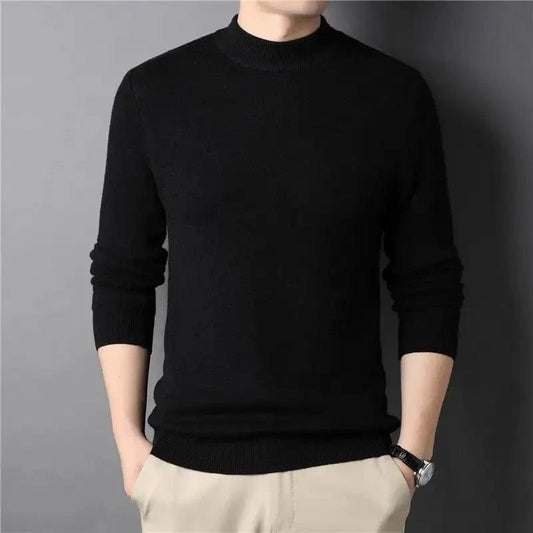 2023 Brand New Men Cashmere Sweater Half Turtleneck Men Sweaters Knit Pullovers for Male Youth Slim Knitwear Man Quality Sweater