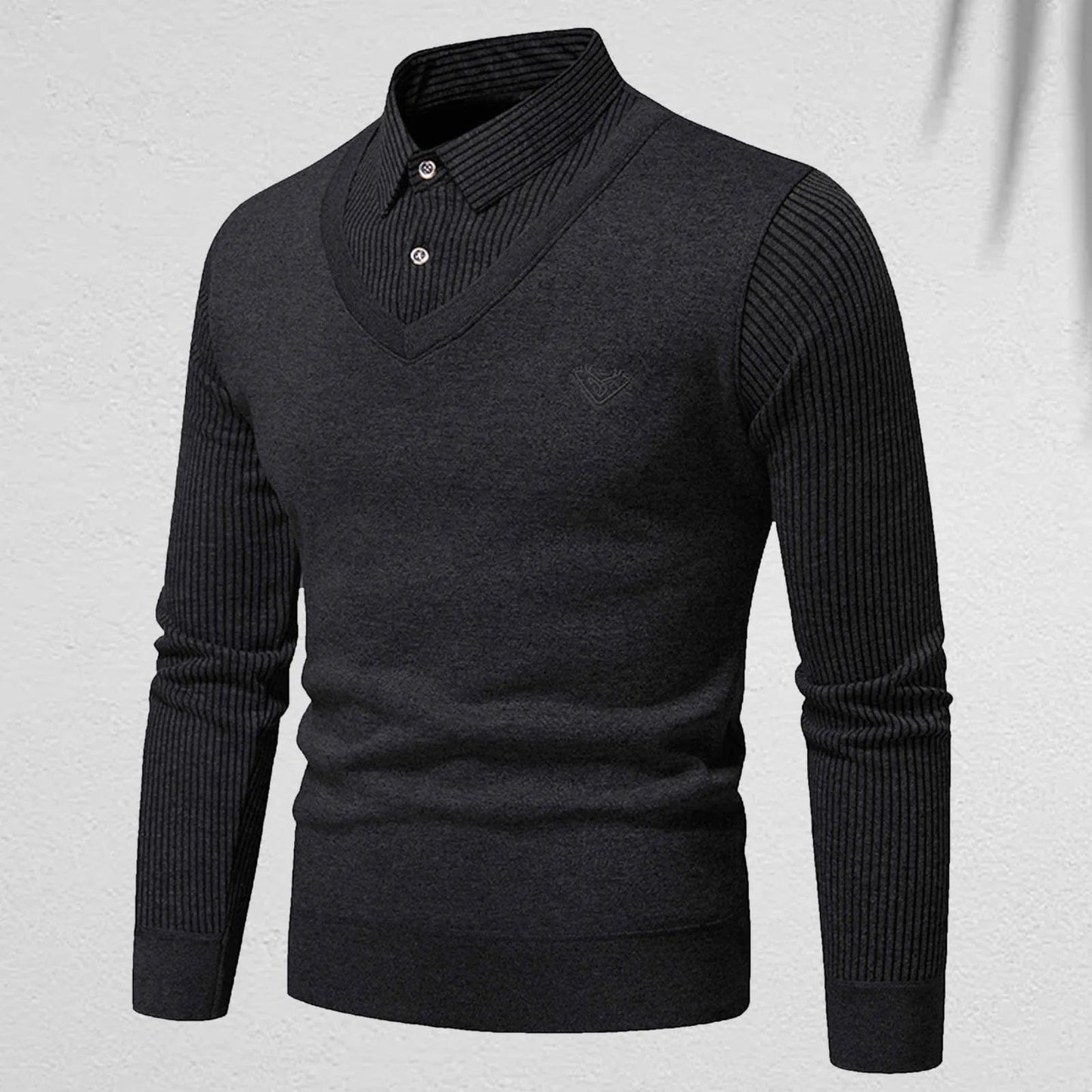2023 New Winter Turtleneck Thick Men Sweaters Long-Sleeved Fake Two-Piece Sweater High Quality Autumn Casual Business Pullover