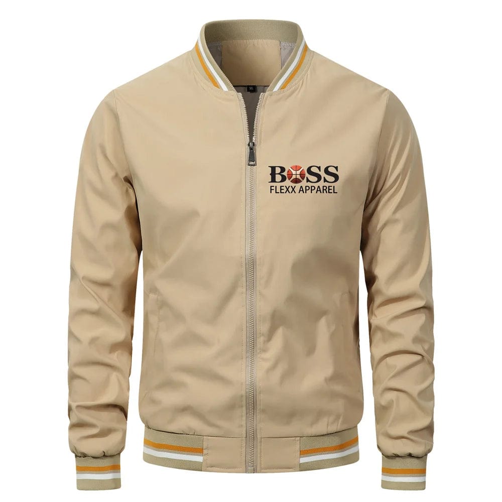 Business men's pilot jacket boss logo fashionable street loose bomber jacket casual Harajuku outdoor windproof sports jacket