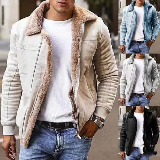 Men's Winter Jacket imitation fur winter coat thickened with warm casual  zipper Pilot jacket autumn  winter jacket men