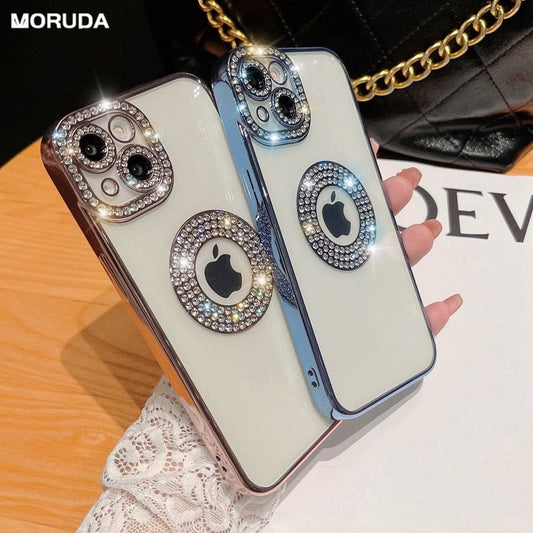 Luxury Bling Diamond Phone Case for iPhone 11 Pro Max 14 Pro Transparent Silicon Soft Gir&#39;s Cover Cases for iPhone 12 13 Pro Max