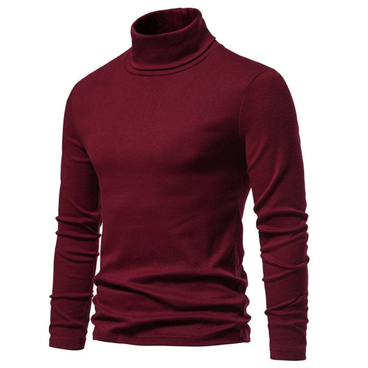 Fashion Man‘s Winter Sweater New Knit Turtleneck Solid Color Basic Tops T Shirt Jumper Pullovers Sweaters Male Clothing For Men