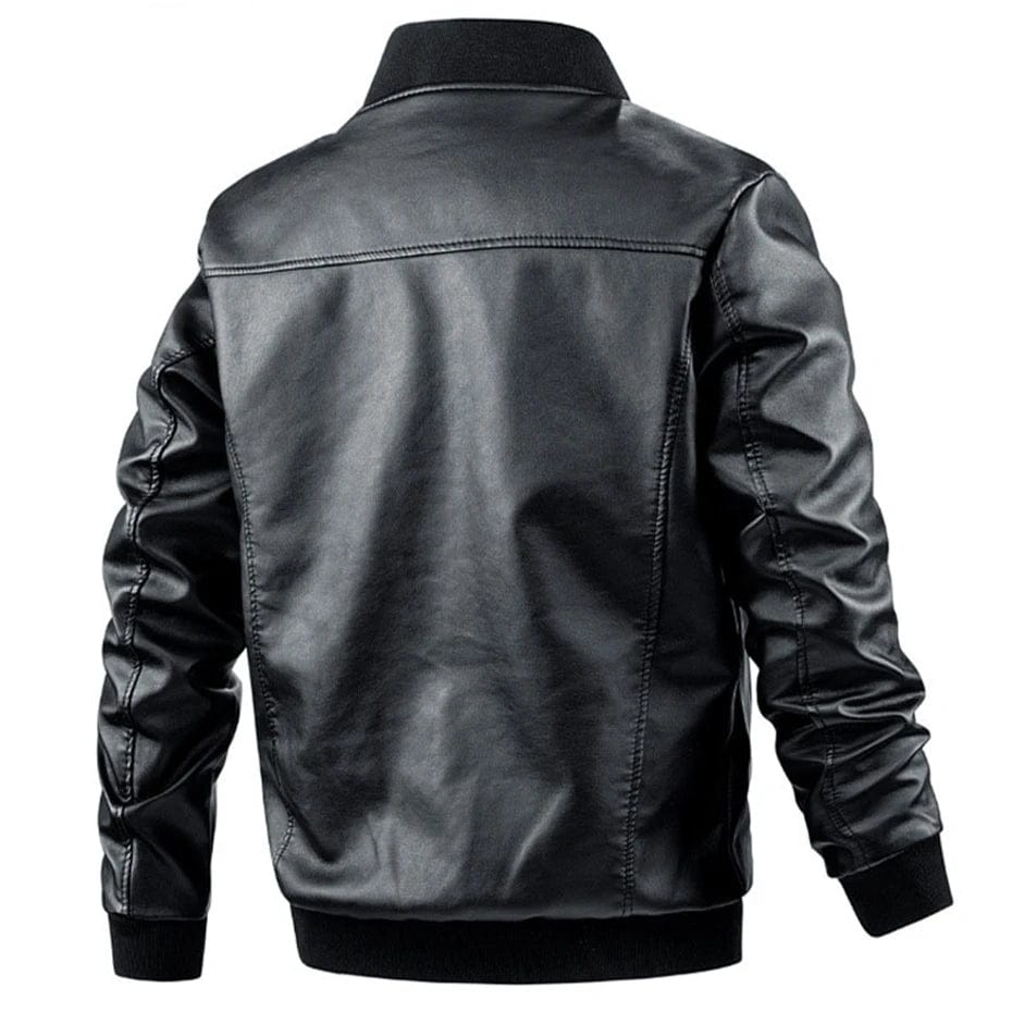Plus Size 6XL 7XL PU Jacket Men Leather Coat Casual Motorcycle Biker Coat Solid Color Leather Jackets Male Big Size 6XL 7XL