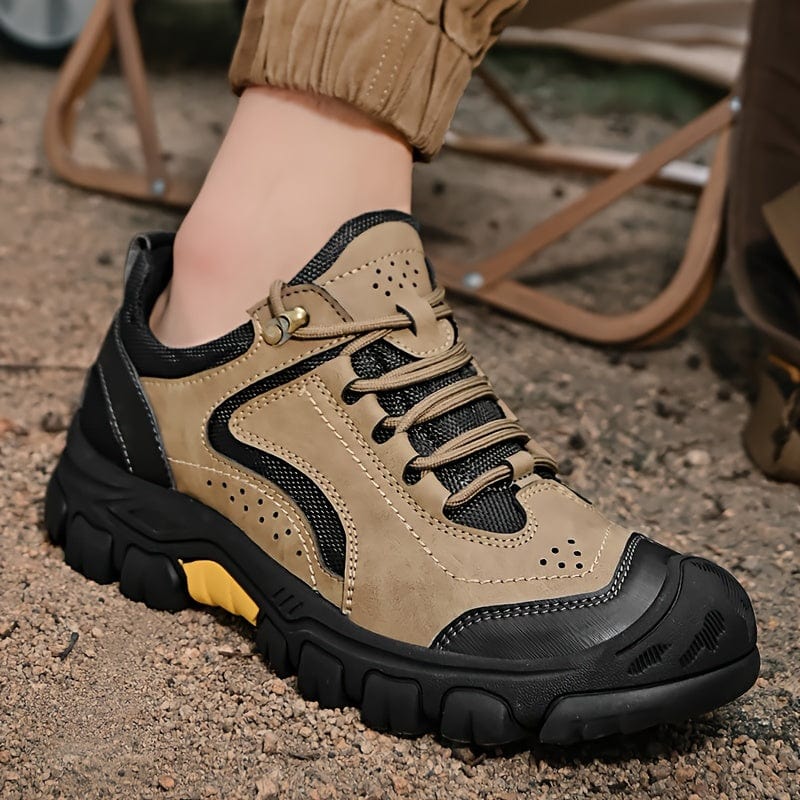 Men's Trendy Military Style Durable Hiking Boots, Comfy Non Slip Lace Up Shoes For Men's Outdoor Activities