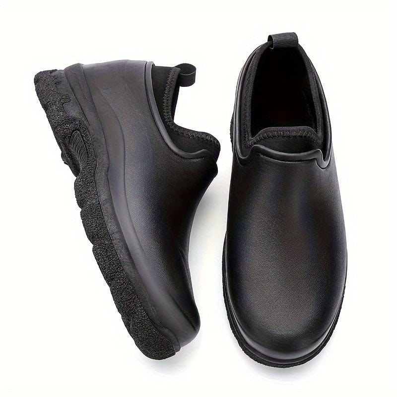 Men's Solid Slip On Chef Shoes, Comfy Non Slip Waterproof Durable EVA Work Shoes For Men's Outdoor Activities
