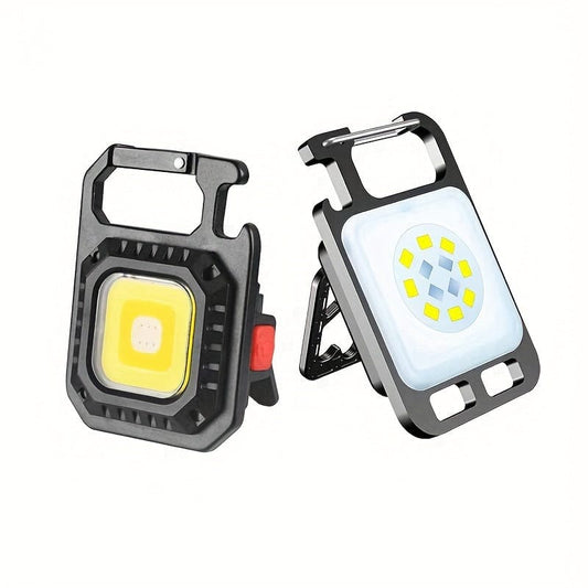 1pc LED Torch, Portable Mini LED Small Work Light Keychain Flashlight, Bottle Opener Magnetic Base For Camping Car Repair Emergency Lighting