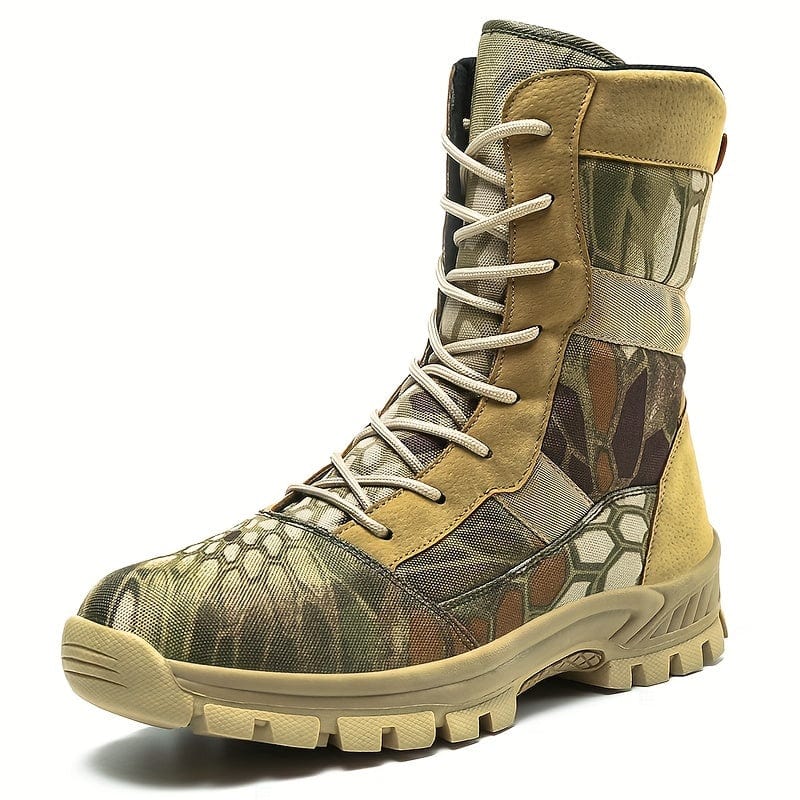 Men's Camo Insulated Hiking Boots, Comfy High Top Durable Breathable Non Slip Lace Up Hiking Shoes For Camping Hunting Trekking