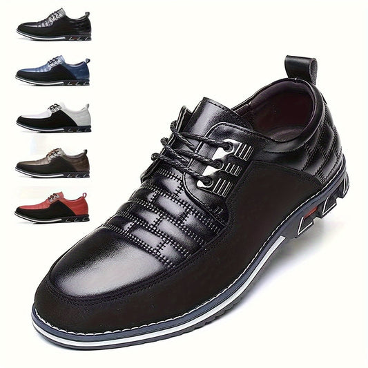 Plus Size Men's Colour Block Vintage Sneakers, Comfy Non Slip Lace Up Casual Shoes For Men's Outdoor Activities