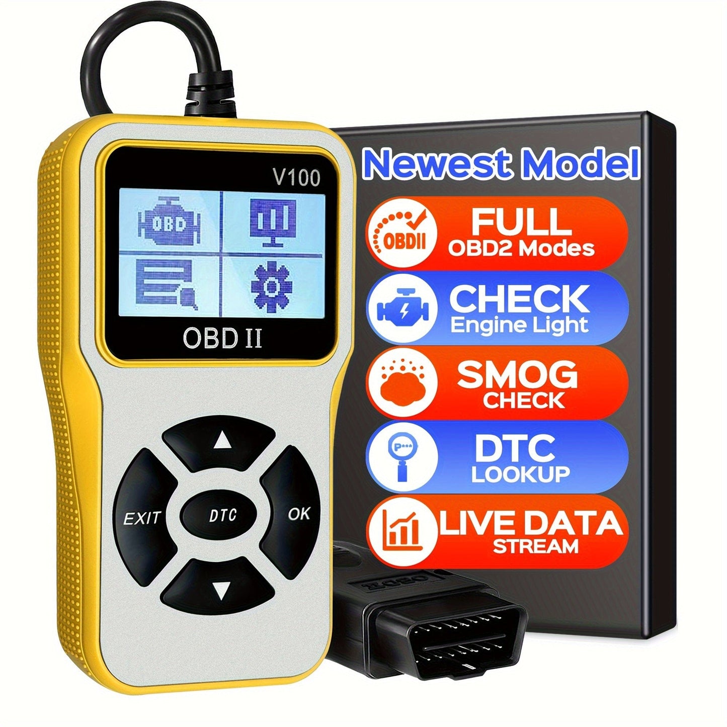 Car OBD2 Scanner Professional Code Reader Vehicle Check Engine Fault Scanner Auto CAN Diagnostic Scan Tool For All OBDII Protocol Cars Since 1996