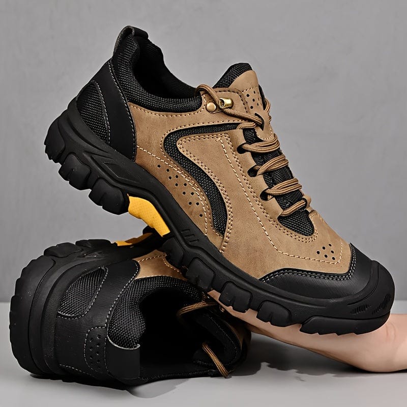 Men's Trendy Military Style Durable Hiking Boots, Comfy Non Slip Lace Up Shoes For Men's Outdoor Activities