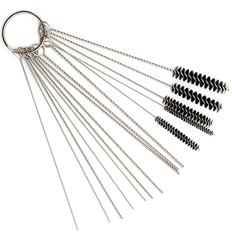 15pcs Carburetor Cleaning Brush Set - 10 Needles & 5 Brushes for Carbon Dirt Jet Cleaning