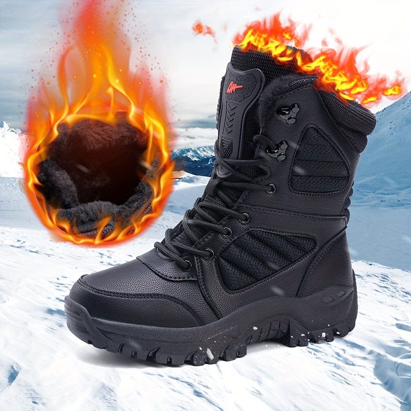 Men's Military Tactical Work Boots, Wear Resistant High-top Outdoor Boots For Hiking And Climbing