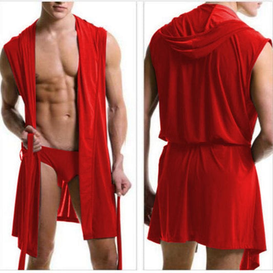 Inongge hommes pyjamas sexy vêtements de nuit soie pijama hombre peignoir à capuche hommes bain 5 couleurs ensemble robe d'été robe de bain avec slips