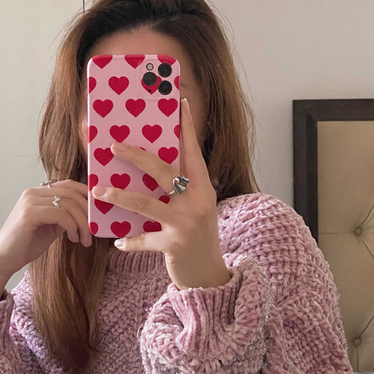 Pink Heart Decor Phone Cover